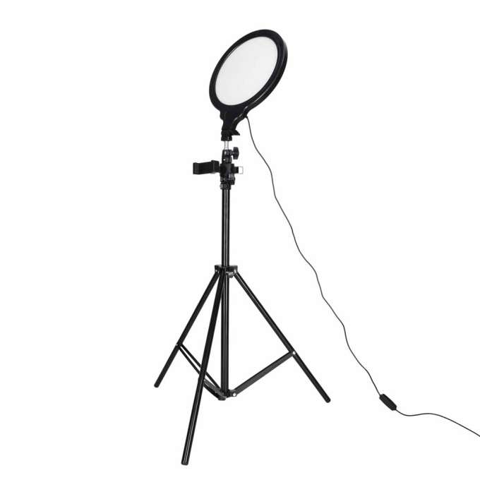 LED selfie ring light on tripod