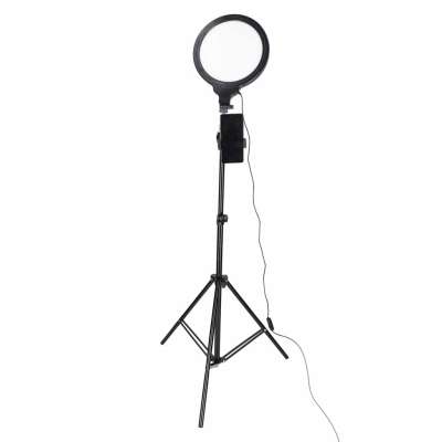 LED selfie ring light on tripod