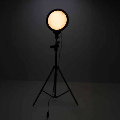 LED selfie ring light on tripod