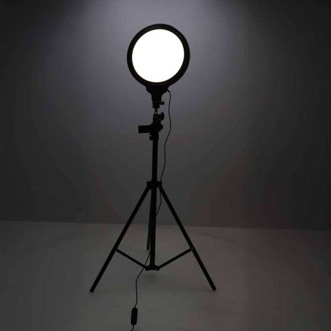 LED selfie ring light on tripod