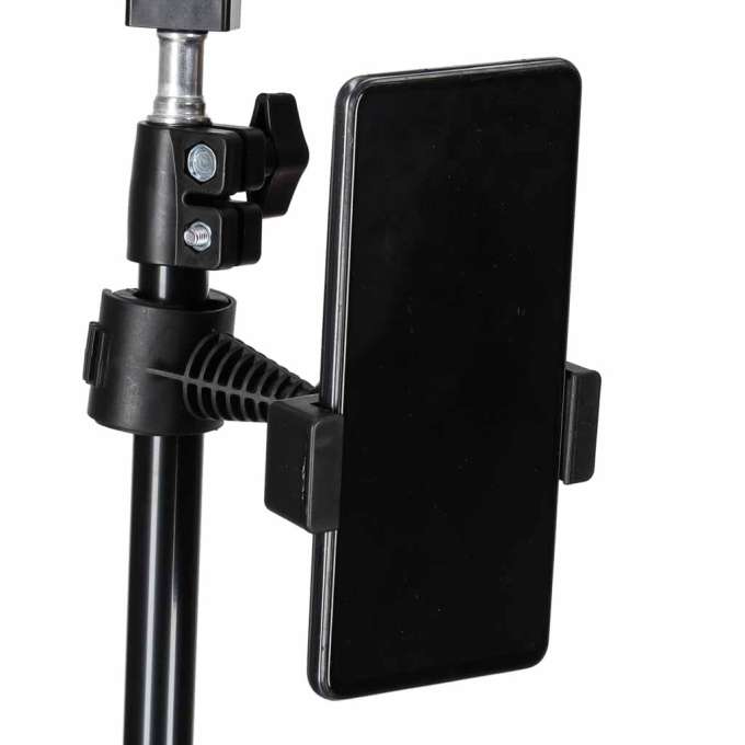 LED selfie ring light on tripod