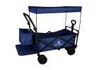 LUARO Foldable Beach Cart with Canopy and 120L Mesh Basket Navy Blue 3