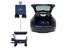 LUARO Foldable Beach Cart with Canopy and 120L Mesh Basket Navy Blue 15