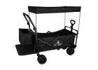 LUARO Folding Beach Cart with Canopy and 120L Mesh Basket Black 4