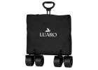 LUARO Folding Beach Cart with Canopy and 120L Mesh Basket Black 15