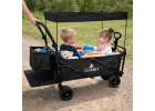LUARO Folding Beach Cart with Canopy and 120L Mesh Basket Black 12