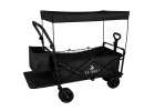LUARO Folding Beach Cart with Canopy and 120L Mesh Basket Black 11
