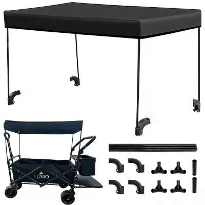 LUARO Folding touring trolley with canopy black