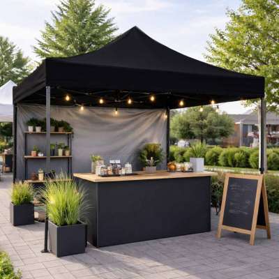 LUARO Garden Pavilion Event Tent Commercial Gazebo 3x3 m 3-sided