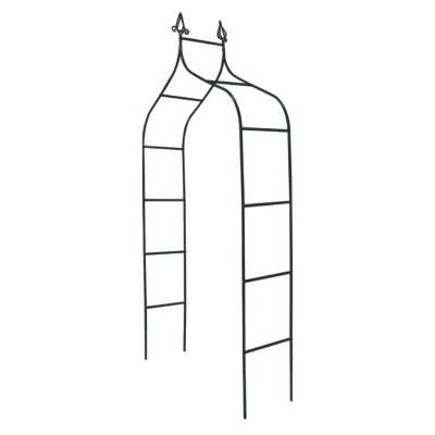 LUARO Garden pergola metal arch with grottoes for roses flowers climbers 240cm