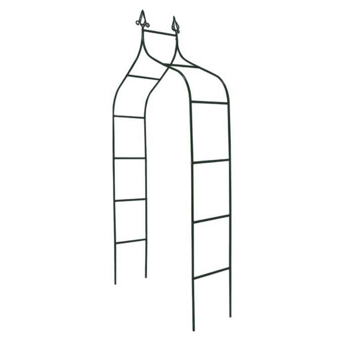 LUARO Garden pergola metal arch with grottoes for roses flowers climbers 240cm