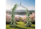 LUARO Garden pergola metal arch with grottoes for roses flowers climbers 240cm 5