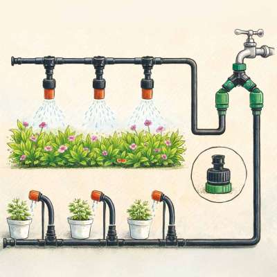 LUARO Garden sprinkler water curtain mist irrigation system 25m
