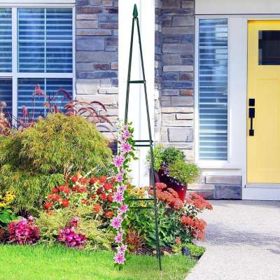 LUARO Pergola garden support for flowers stand for climbing roses pyramid metal