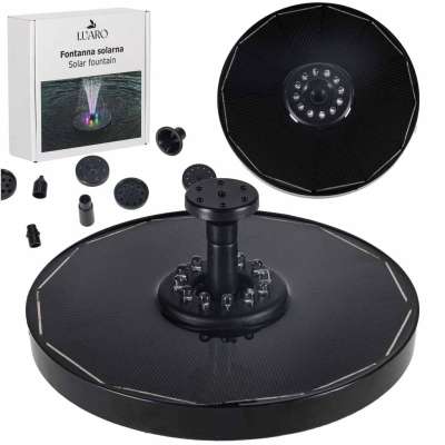 LUARO Solar pond fountain garden floating pump LED RGB 16cm