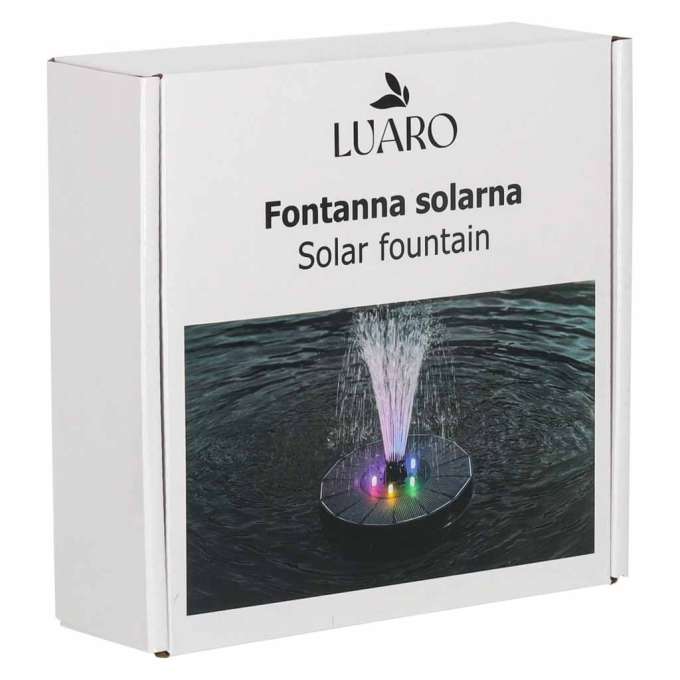 LUARO Solar pond fountain garden floating pump LED RGB 16cm