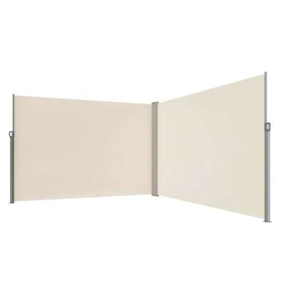 LUARO corner side terrace awning retractable screen 180 x 600 cm beige