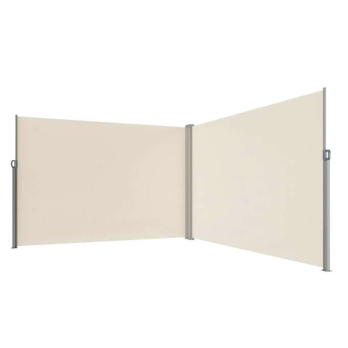 LUARO corner side terrace awning retractable screen 180 x 600 cm beige