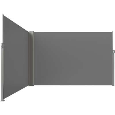 LUARO corner side terrace awning retractable screen 180 x 600 cm grey