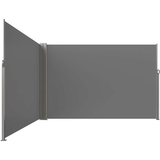 LUARO corner side terrace awning retractable screen 180 x 600 cm grey