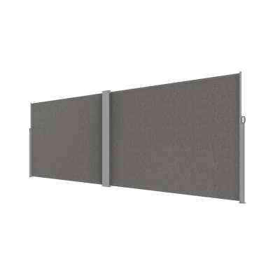 LUARO corner side terrace awning retractable screen 180 x 600 cm grey