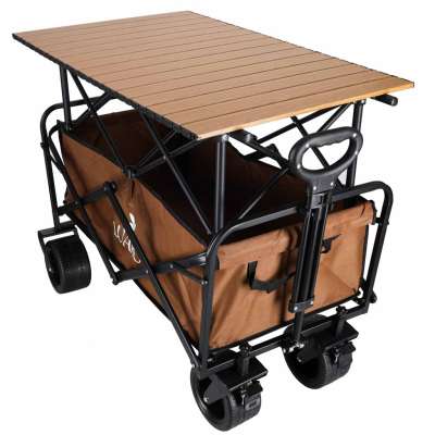 LUARO folding beach transport trolley with 2-in-1 table