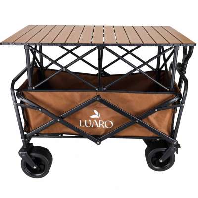 LUARO folding beach transport trolley with 2-in-1 table