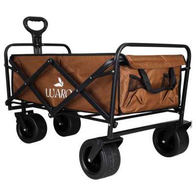 LUARO folding beach transport trolley with 2-in-1 table