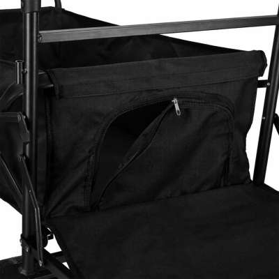 LUARO folding beach transport trolley with canopy and net black