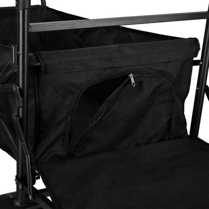LUARO folding beach transport trolley with canopy and net black