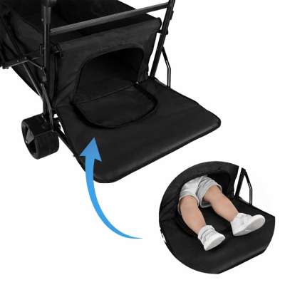 LUARO folding beach transport trolley with canopy and net black