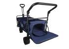 LUARO folding beach transport trolley with canopy and net navy blue 7