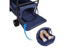 LUARO folding beach transport trolley with canopy and net navy blue 13