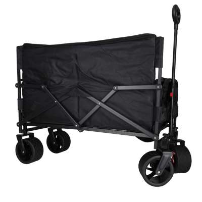 LUARO folding transport trolley with seat and backrest