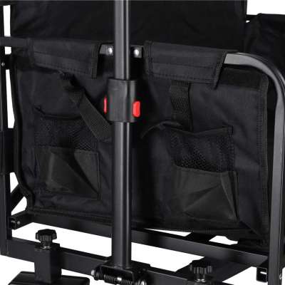 LUARO folding transport trolley with seat and backrest