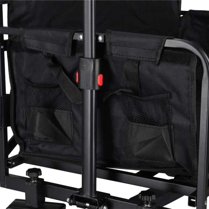 LUARO folding transport trolley with seat and backrest