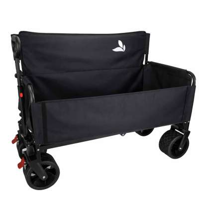 LUARO folding transport trolley with seat and backrest