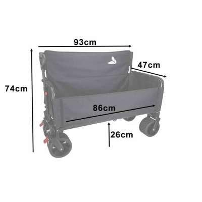 LUARO folding transport trolley with seat and backrest