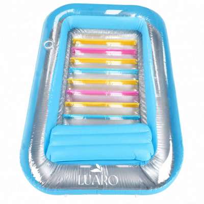 LUARO inflatable swimming mattress sun lounger with cushion transparent