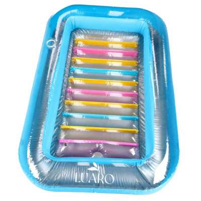 LUARO inflatable swimming mattress sun lounger with cushion transparent