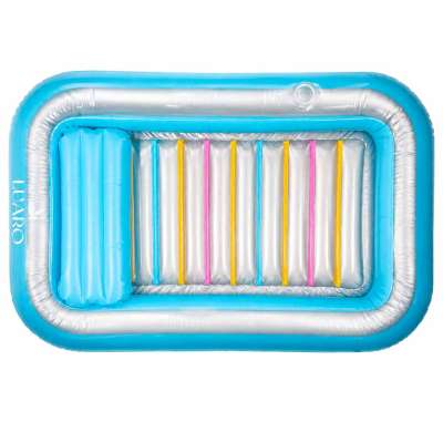LUARO inflatable swimming mattress sun lounger with cushion transparent