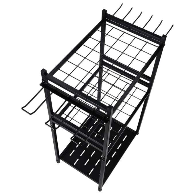 LUARO rack for garden tools rakes shovels brooms workshop organizer