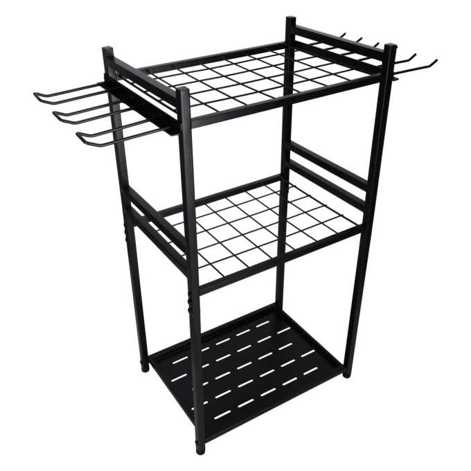 LUARO rack for garden tools rakes shovels brooms workshop organizer