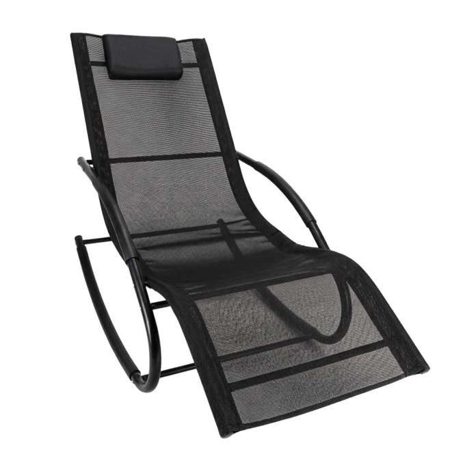 LUARO rocking garden lounger with headrest