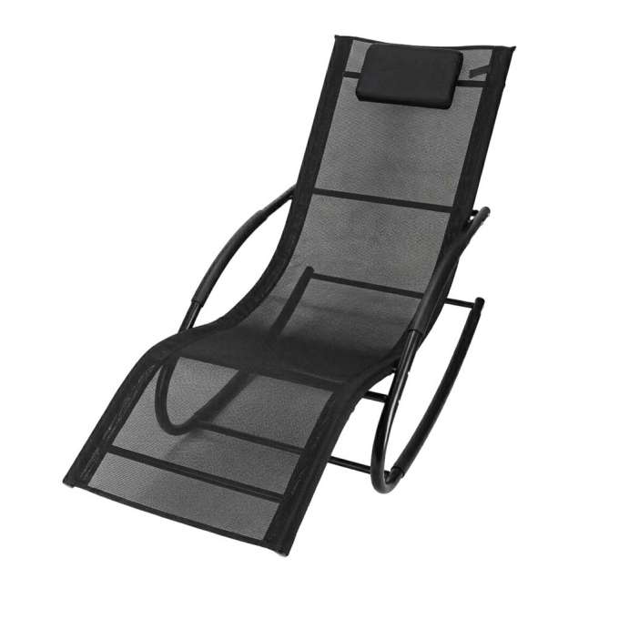 LUARO rocking garden lounger with headrest