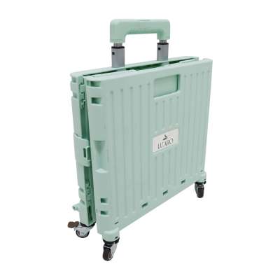 LUARO shopping transport cart folding 4 wheels lid green