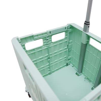 LUARO shopping transport cart folding 4 wheels lid green