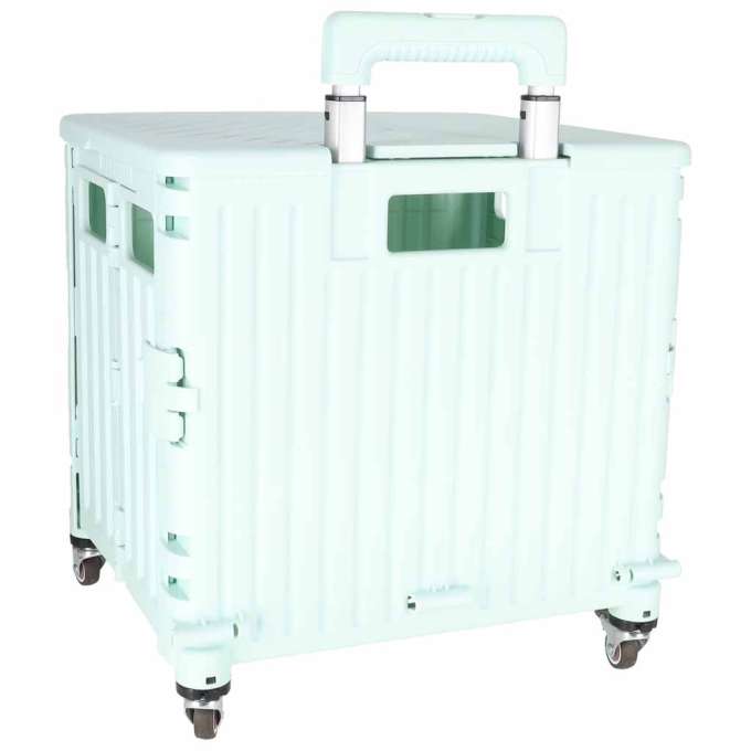 LUARO shopping transport cart folding 4 wheels lid green