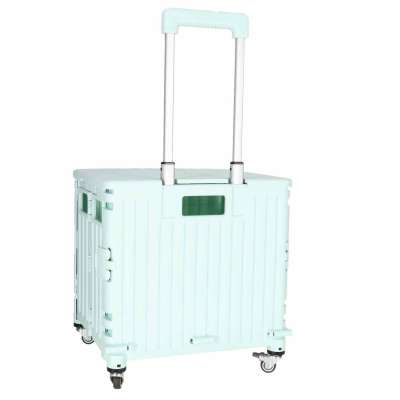 LUARO shopping transport cart folding 4 wheels lid green