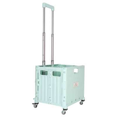 LUARO shopping transport cart folding 4 wheels lid green